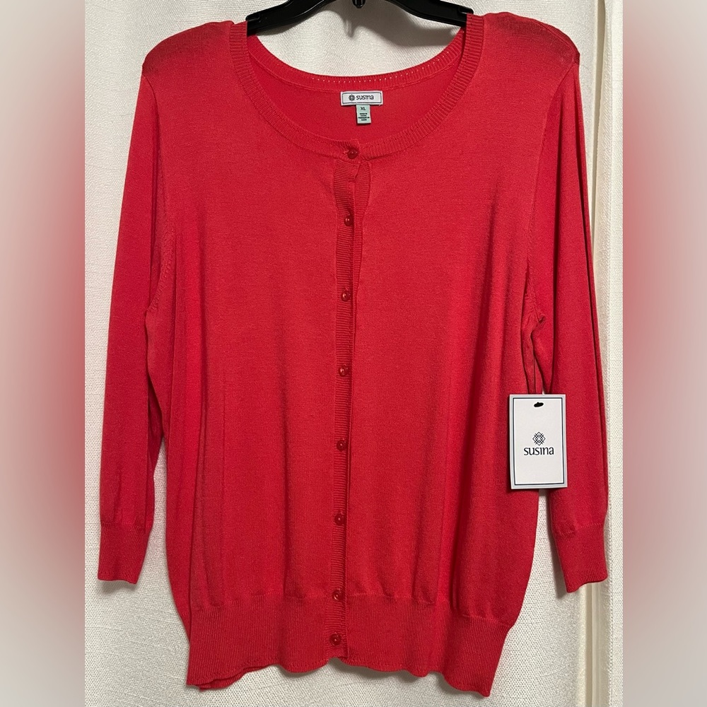 Susina Buttoned Sweater, XL